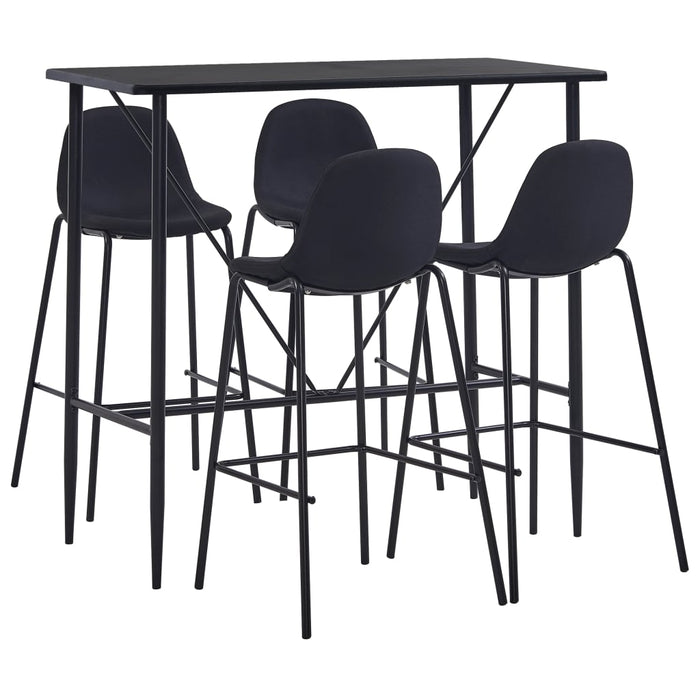 Set mobilier de bar, 5 piese, negru, material textil - WALTI WALTI