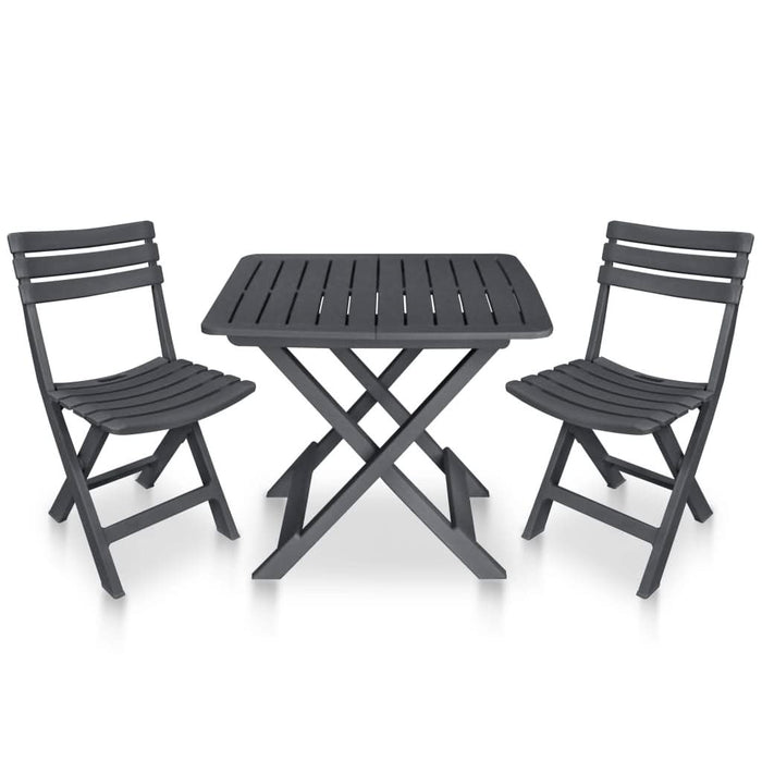 Set mobilier de bistro pliabil, 3 piese, antracit, plastic - WALTI WALTI