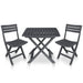 Set mobilier de bistro pliabil, 3 piese, antracit, plastic - WALTI WALTI