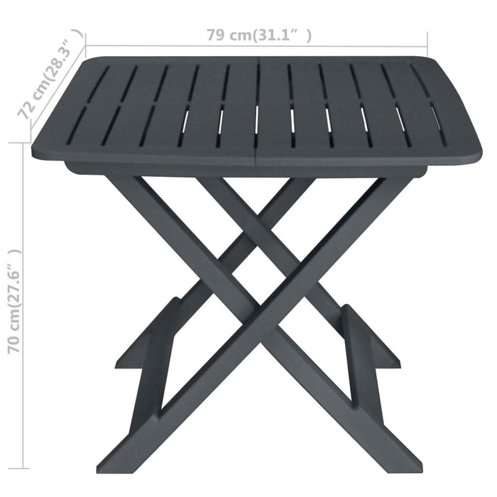 Set mobilier de bistro pliabil, 3 piese, antracit, plastic - WALTI WALTI