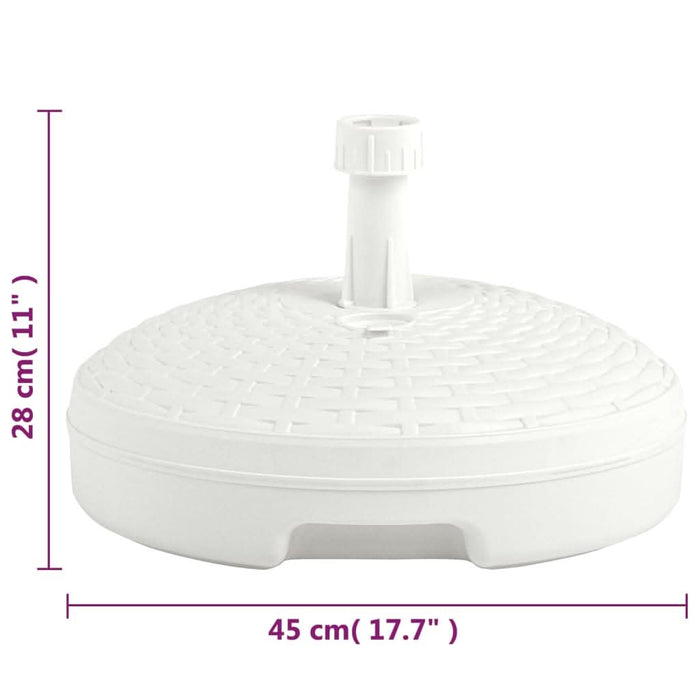 Suport umbrelă, umplut cu apă/nisip, alb, 20 L, plastic ratan - WALTI WALTI