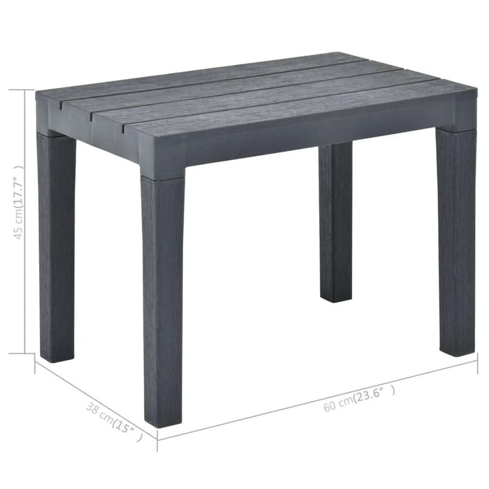 Masă de grădină cu 2 bănci, antracit, plastic WALTI