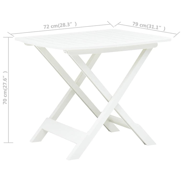 Masă de grădină pliabilă, alb, 79 x 72 x 70 cm, plastic - WALTI WALTI