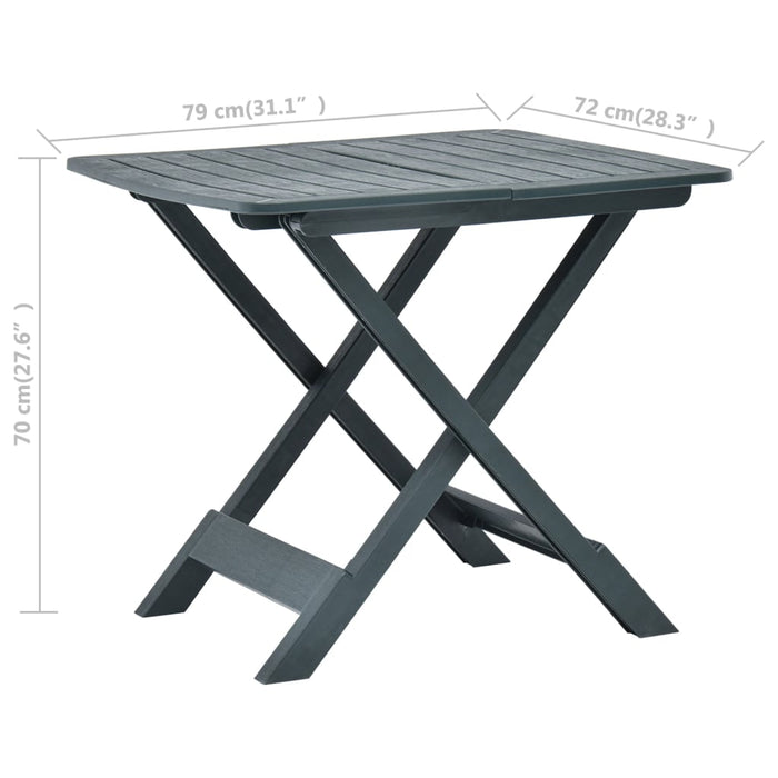 Masă de grădină pliabilă, verde, 79 x 72 x 70 cm, plastic - WALTI WALTI