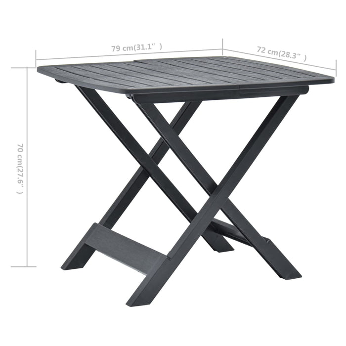 Masă de grădină pliabilă, antracit, 79 x 72 x 70 cm, plastic - WALTI WALTI