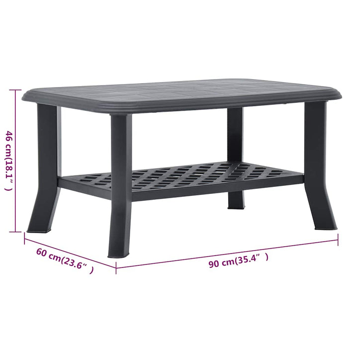 Măsuță de cafea, antracit, 90 x 60 x 46 cm, plastic - WALTI WALTI