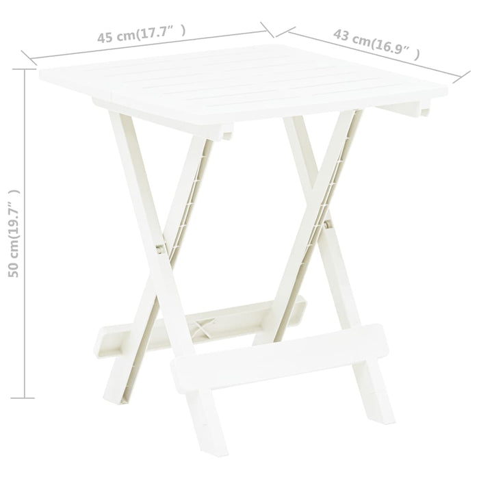 Masă de grădină pliabilă, alb, 45 x 43 x 50 cm, plastic - WALTI WALTI