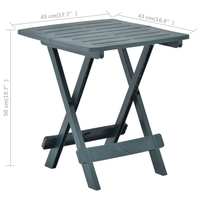 Masă de grădină pliabilă, verde, 45 x 43 x 50 cm, plastic - WALTI WALTI