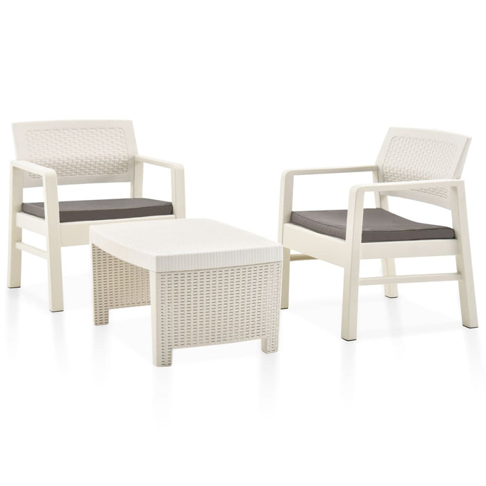 Set mobilier de grădină, 3 piese, alb, plastic - WALTI WALTI