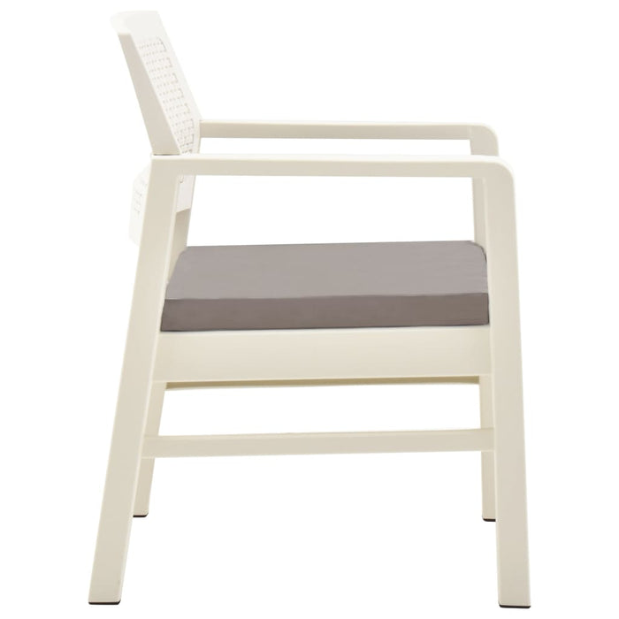 Set mobilier de grădină, 3 piese, alb, plastic - WALTI WALTI