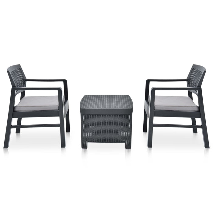 Set mobilier de grădină, 3 piese, antracit, plastic - WALTI WALTI