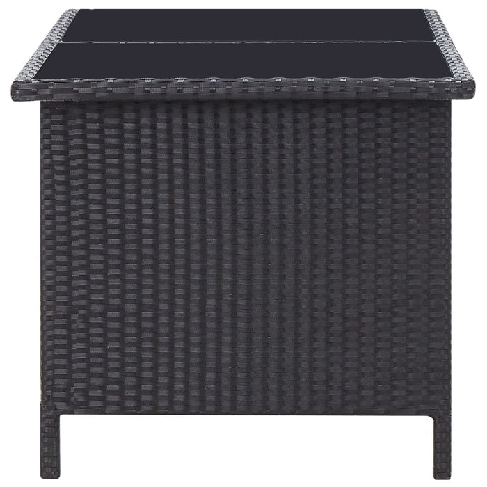 Set mobilier de grădină cu perne, 6 piese, negru, poliratan WALTI