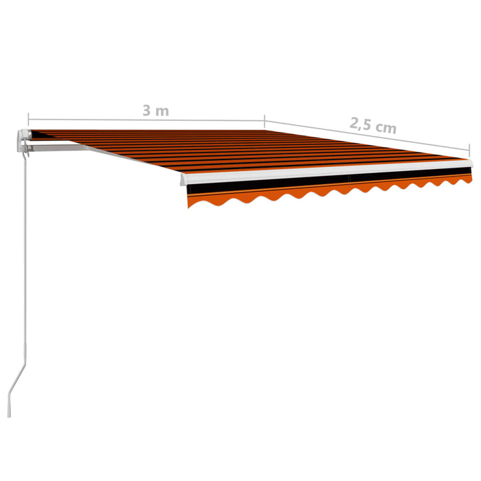 Copertină retractabilă manual, portocaliu și maro, 300x250 cm - WALTI WALTI