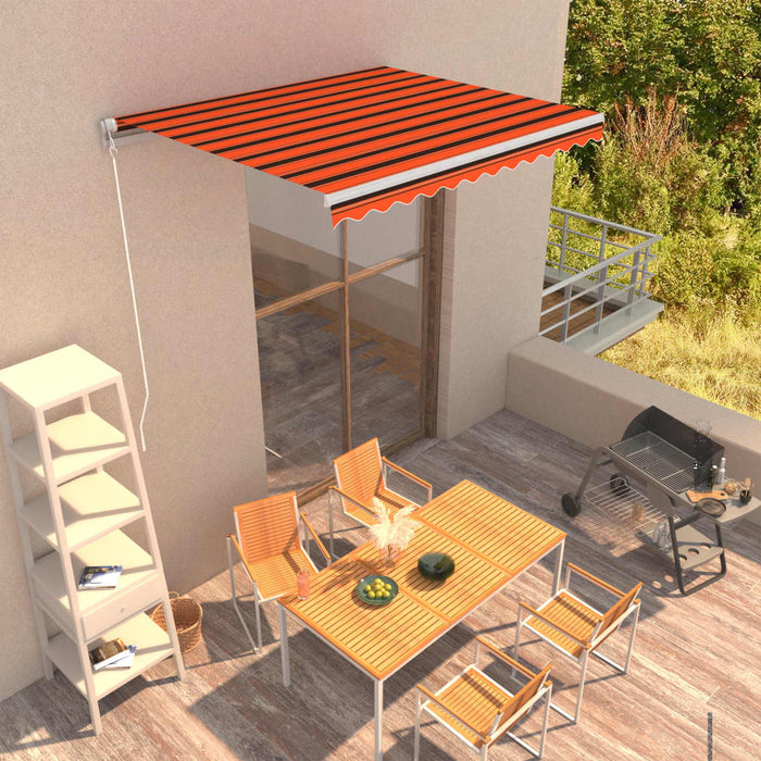 Copertină retractabilă manual, portocaliu și maro, 300x250 cm - WALTI WALTI