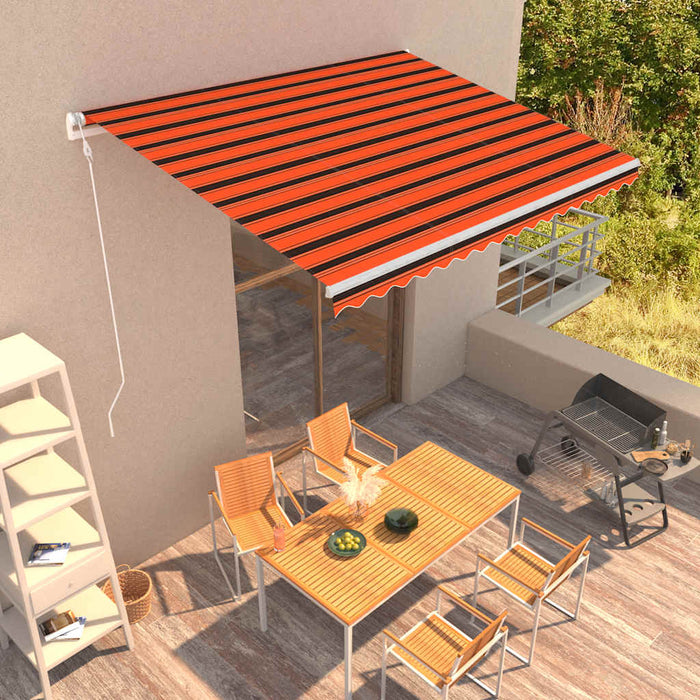 Copertină retractabilă automat, portocaliu & maro, 400 x 300 cm - WALTI WALTI