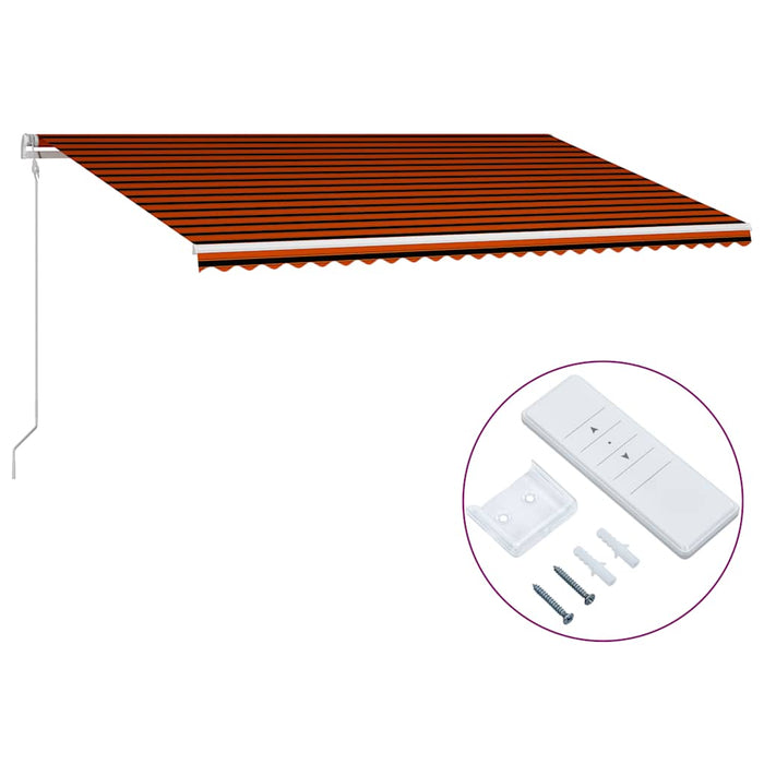 Copertină retractabilă automat, portocaliu & maro, 600x300 cm WALTI