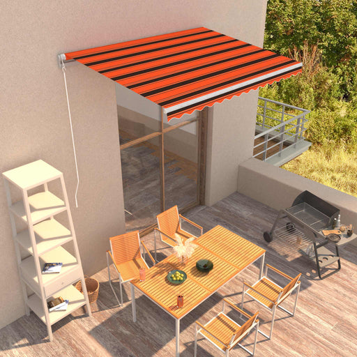 Copertină retractabilă manual, portocaliu & maro, 350 x 250 cm - WALTI WALTI