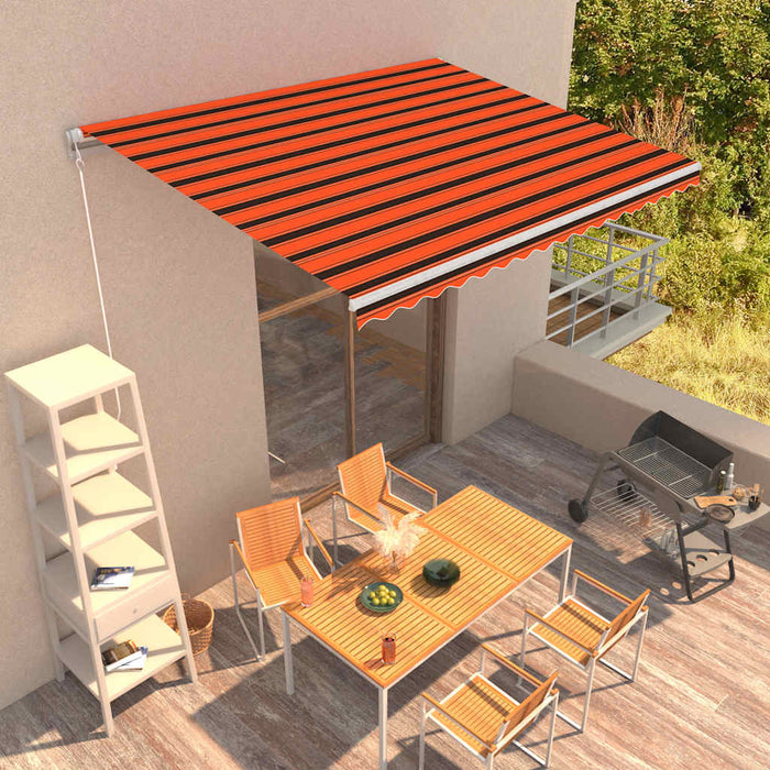 Copertină retractabilă manual, portocaliu & maro, 400 x 300 cm - WALTI WALTI