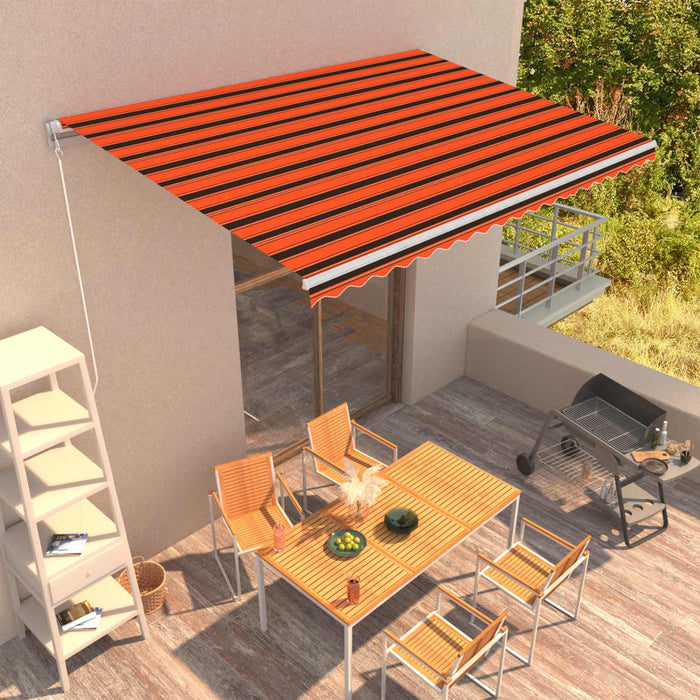 Copertină retractabilă manual, portocaliu & maro, 450 x 300 cm - WALTI WALTI