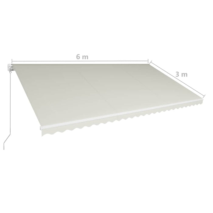 Copertină retractabilă manual, crem, 600 x 300 cm WALTI