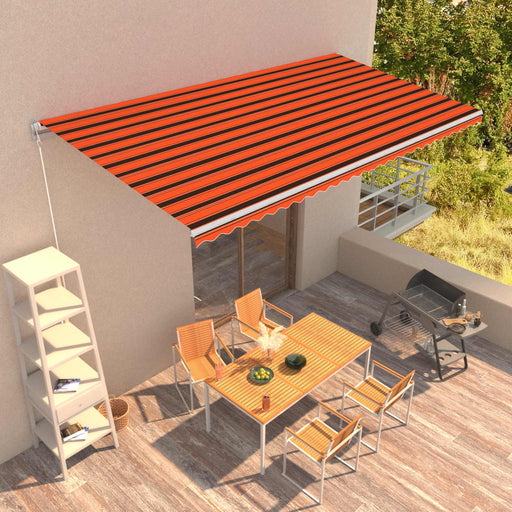 Copertină retractabilă manual, portocaliu și maro, 600 x 300 cm - WALTI WALTI