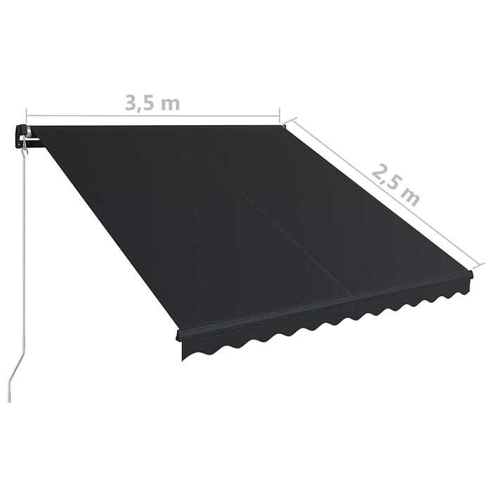 Copertină retractabilă manual, antracit, 350 x 250 cm - WALTI WALTI