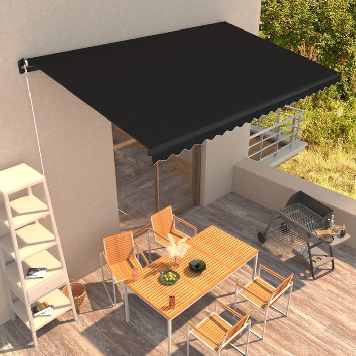 Copertină retractabilă manual, antracit, 450 x 300 cm - WALTI WALTI