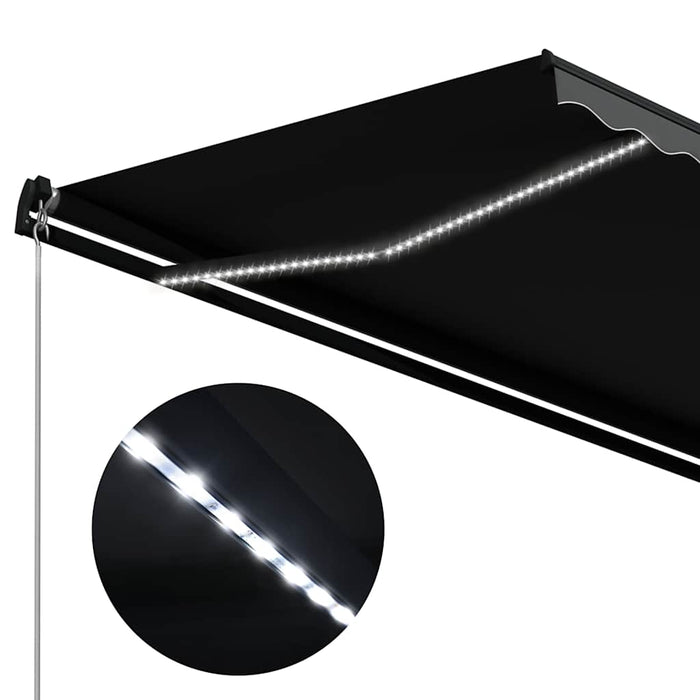 Copertină retractabilă manual cu LED, antracit, 300 x 250 cm - WALTI WALTI