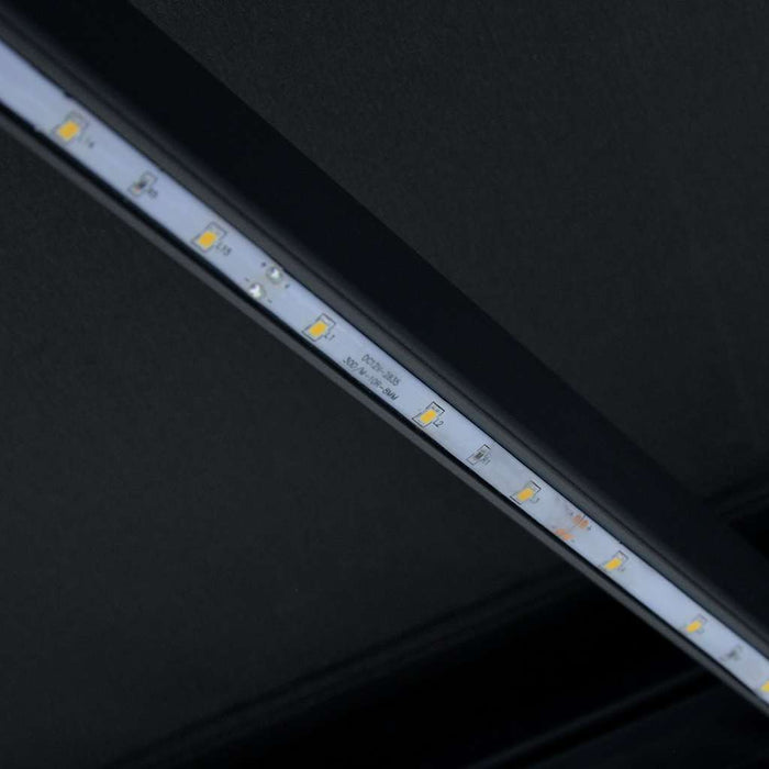 Copertină retractabilă manual cu LED, antracit, 300 x 250 cm - WALTI WALTI