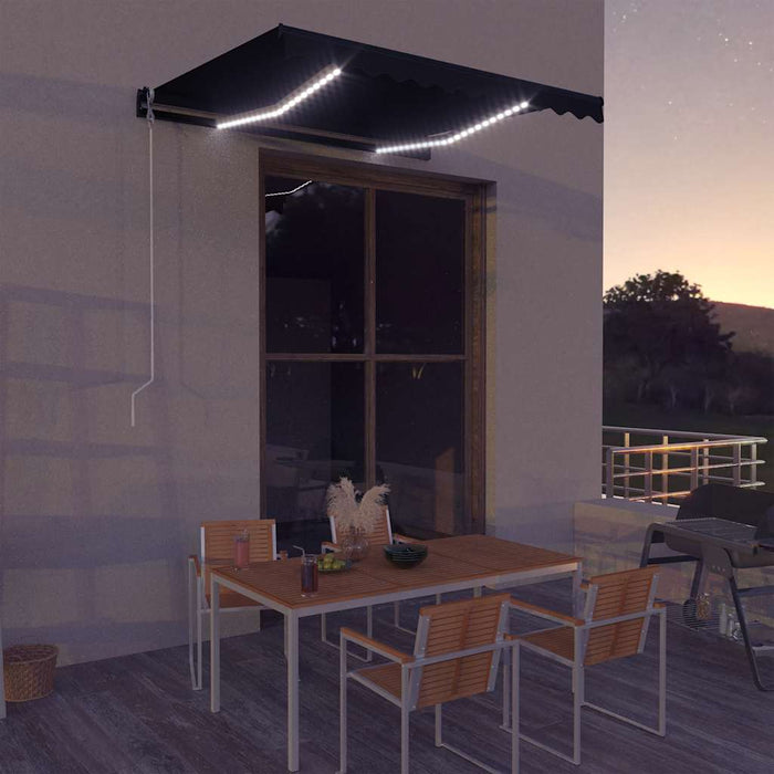Copertină retractabilă manual cu LED, antracit, 300 x 250 cm - WALTI WALTI