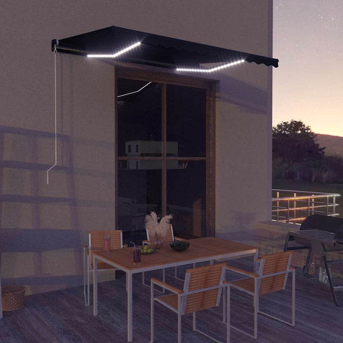 Copertină retractabilă manual cu LED, antracit, 350 x 250 cm - WALTI WALTI