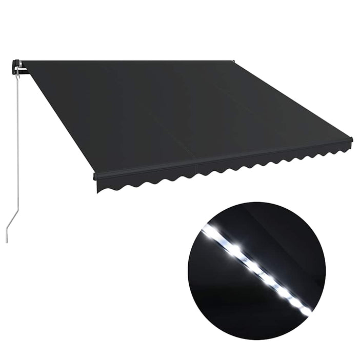 Copertină retractabilă manual cu LED, antracit, 450 x 300 cm - WALTI WALTI