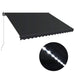 Copertină retractabilă manual cu LED, antracit, 450 x 300 cm - WALTI WALTI