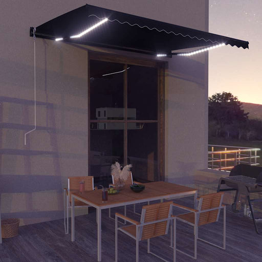 Copertină retractabilă manual cu LED, antracit, 450 x 300 cm - WALTI WALTI