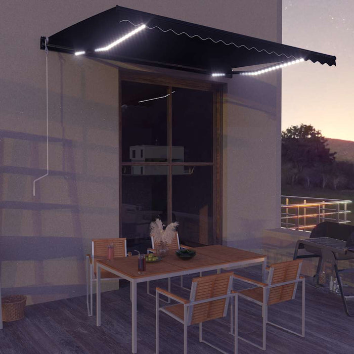 Copertină retractabilă manual cu LED, antracit, 450 x 300 cm - WALTI WALTI