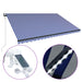 Copertină cu senzor vânt & LED, albastru & alb, 500x300 cm - WALTI WALTI