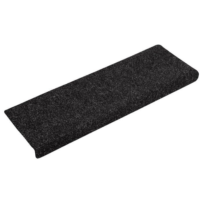 Covorașe scări autoadezive, 15 buc., 65x21x4 cm, margini dreptunghiulare negre WALTI