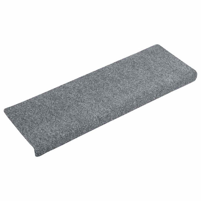 Covorașe autoadezive pentru scări, 15 buc., 65x21x4 cm, gri deschis, cu margini dreptunghiulare WALTI