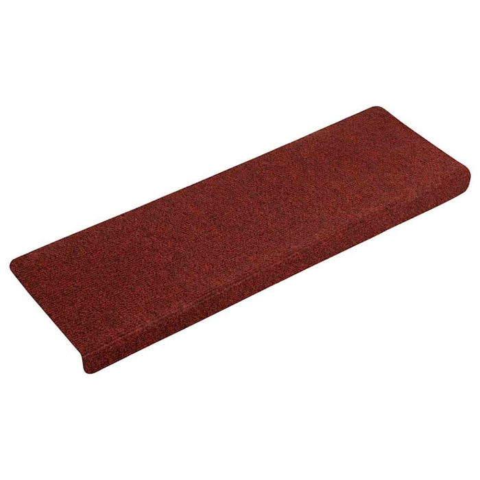 Covorașe pentru scări autoadezive, 15 buc., 65x21x4 cm, margini dreptunghiulare, roșu bordeaux WALTI