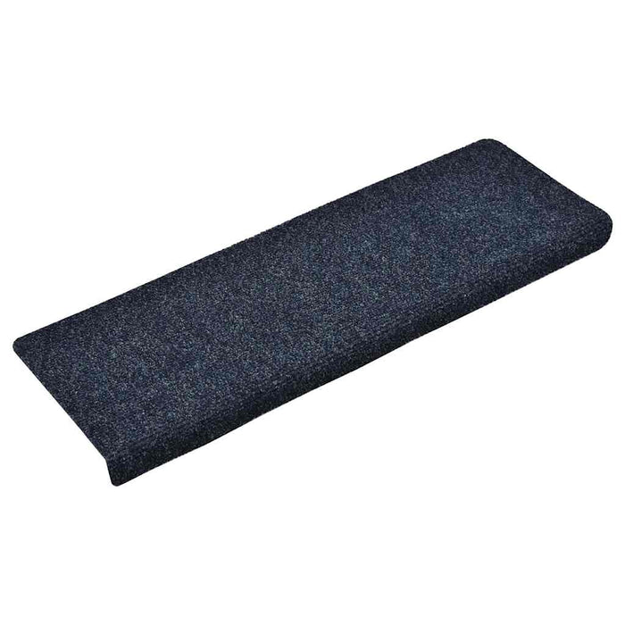 Covorașe scări autoadezive, 15 buc., 65x21x4 cm, margini dreptunghiulare albastre WALTI
