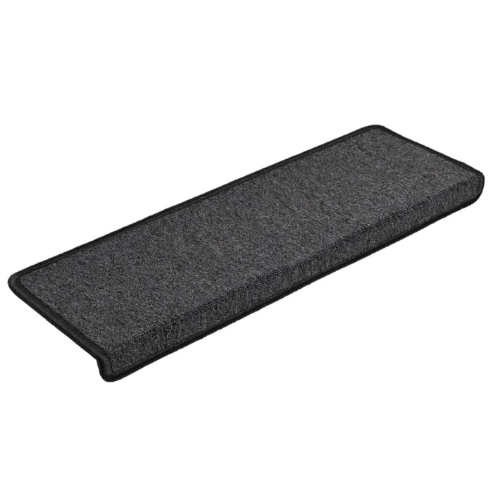 Covorașe pentru scări, 15 buc., 65x21x4 cm, antracit, cu margini dreptunghiulare WALTI
