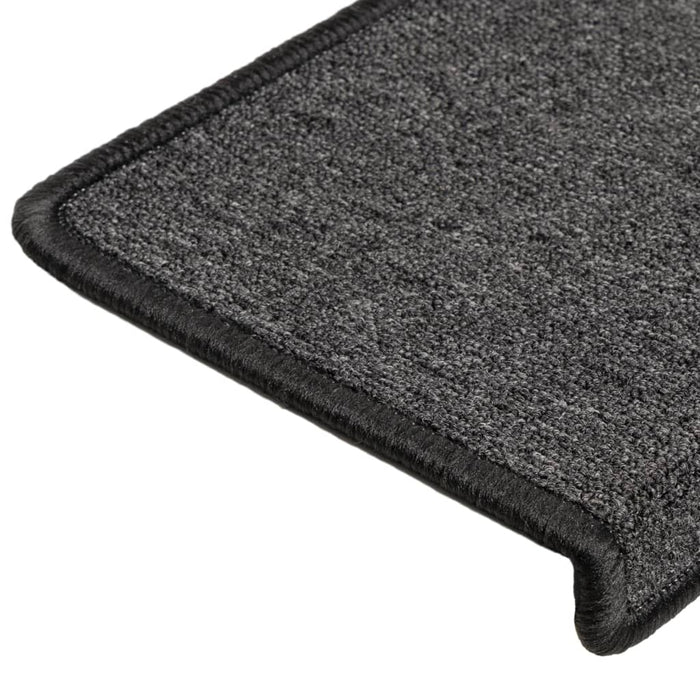 Covorașe pentru scări, 15 buc., 65x21x4 cm, antracit, cu margini dreptunghiulare WALTI