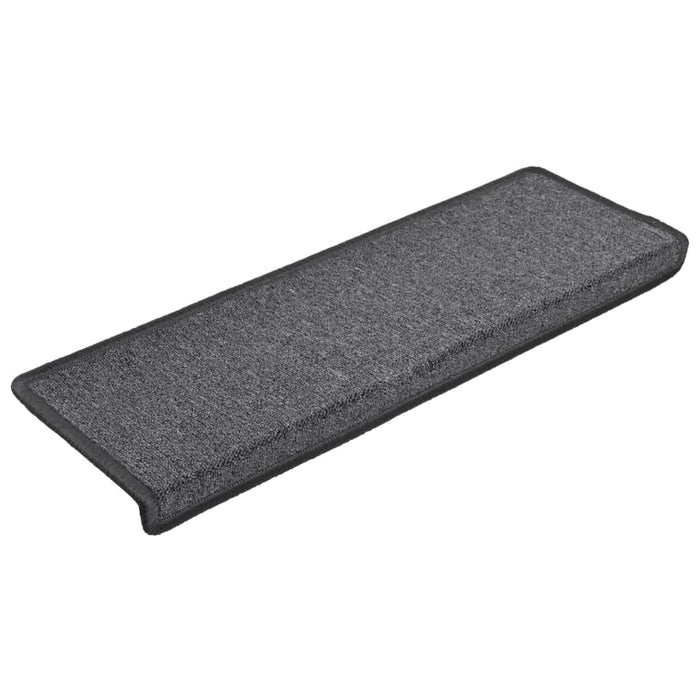 Covorașe pentru scări, 15 buc., 65x21x4 cm, gri închis, cu margini dreptunghiulare WALTI