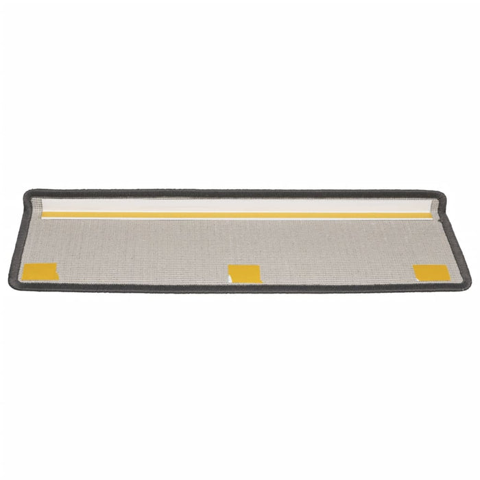 Covorașe pentru scări, 15 buc., 65x21x4 cm, gri închis, cu margini dreptunghiulare WALTI
