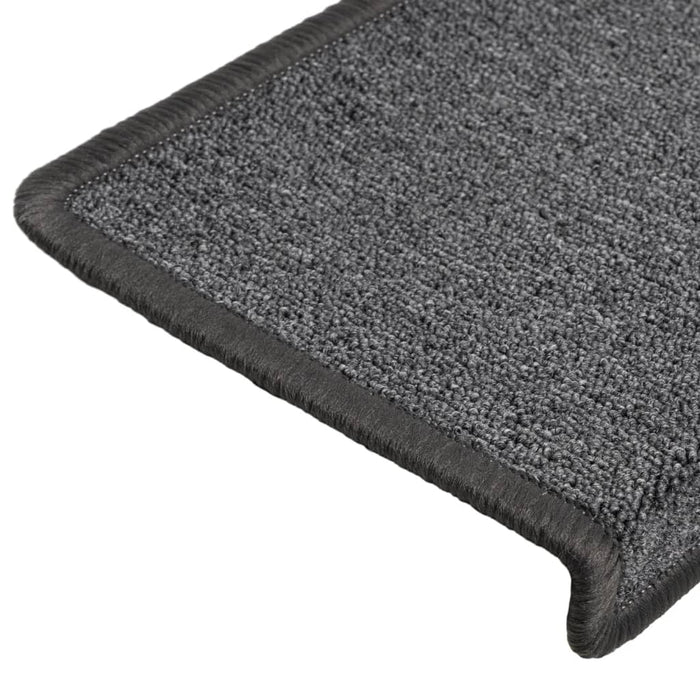 Covorașe pentru scări, 15 buc., 65x21x4 cm, gri închis, cu margini dreptunghiulare WALTI