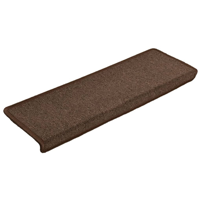 Covorașe pentru scări, 15 buc., 65x21x4 cm, maro, cu margini dreptunghiulare WALTI