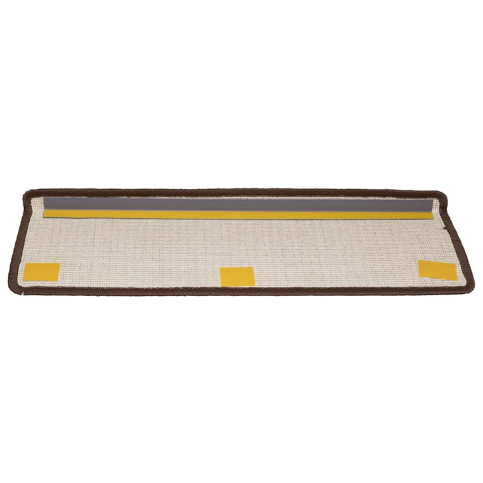 Covorașe pentru scări, 15 buc., 65x21x4 cm, maro, cu margini dreptunghiulare WALTI