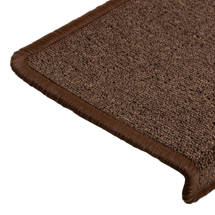 Covorașe pentru scări, 15 buc., 65x21x4 cm, maro, cu margini dreptunghiulare WALTI