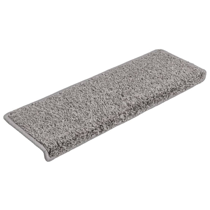 Covorașe pentru scări, 15 buc., 65x21x4 cm, gri, cu margini dreptunghiulare WALTI