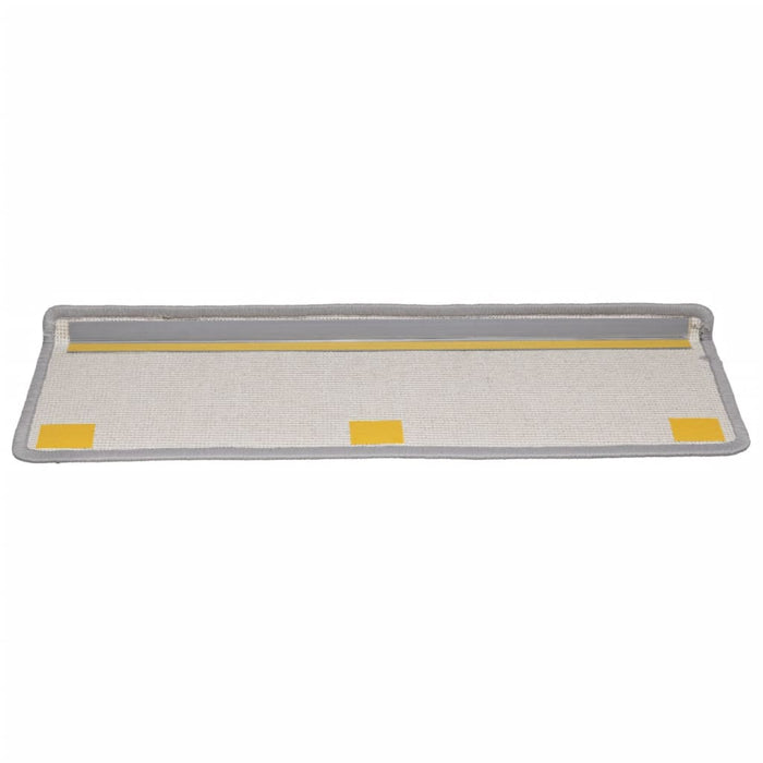 Covorașe pentru scări, 15 buc., 65x21x4 cm, gri, cu margini dreptunghiulare WALTI